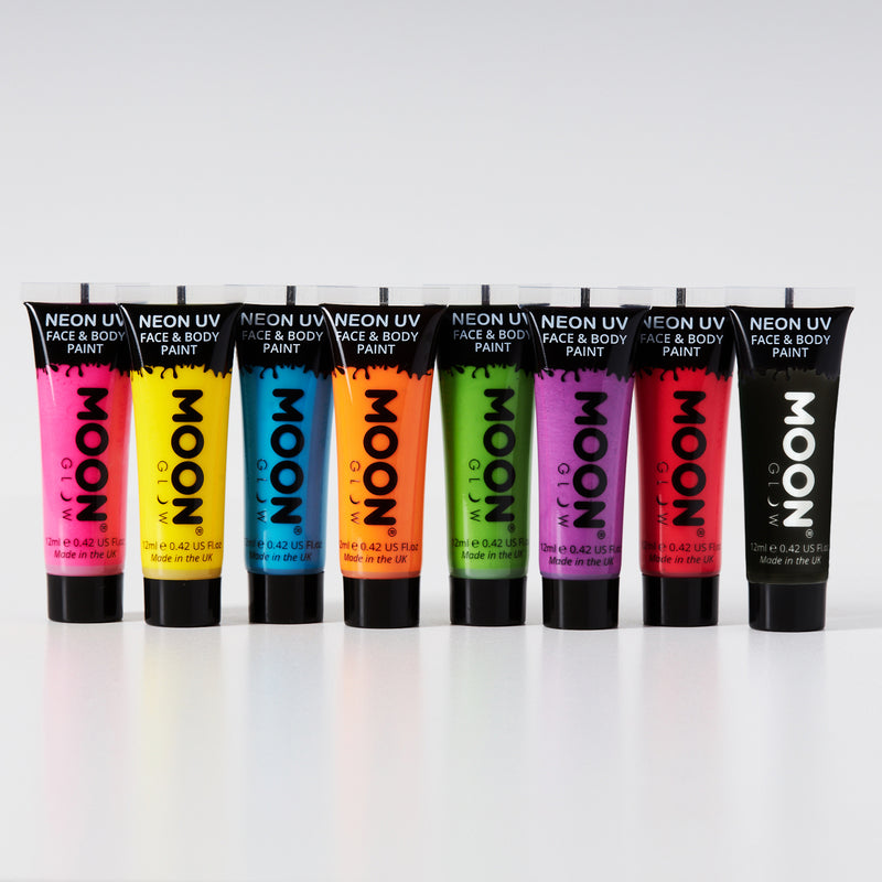 Buy UV Glow Neon Face and Body Paint 10ml - Set of 6 Tubes