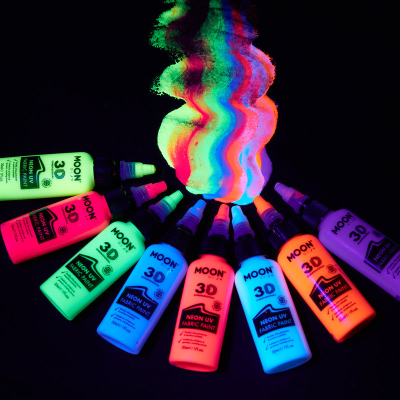 Micador Dark Arts, Neon Fluoro Glow 3D Paint Set, 4-Color Set - 20765189